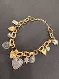 Gold Charm Necklace – Multi Pendant Heart & Vintage Style Statement Jewelry
